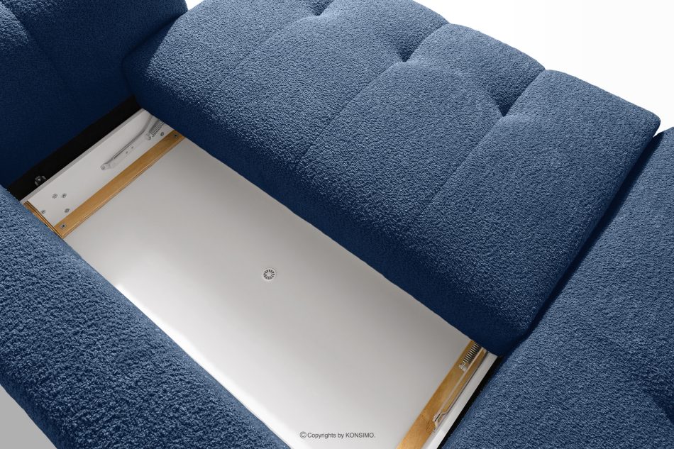 LIRA Ecksofa Boucle im Japandi-Stil marineblau links marineblau - Foto 15