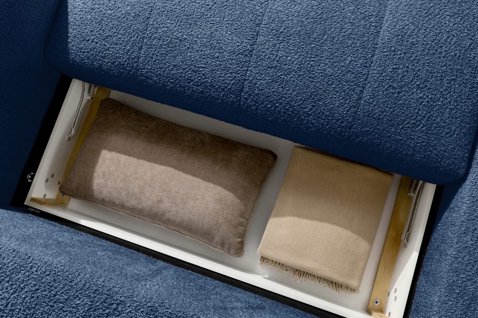 LIRA Ecksofa Boucle im Japandi-Stil marineblau links marineblau - Foto 16