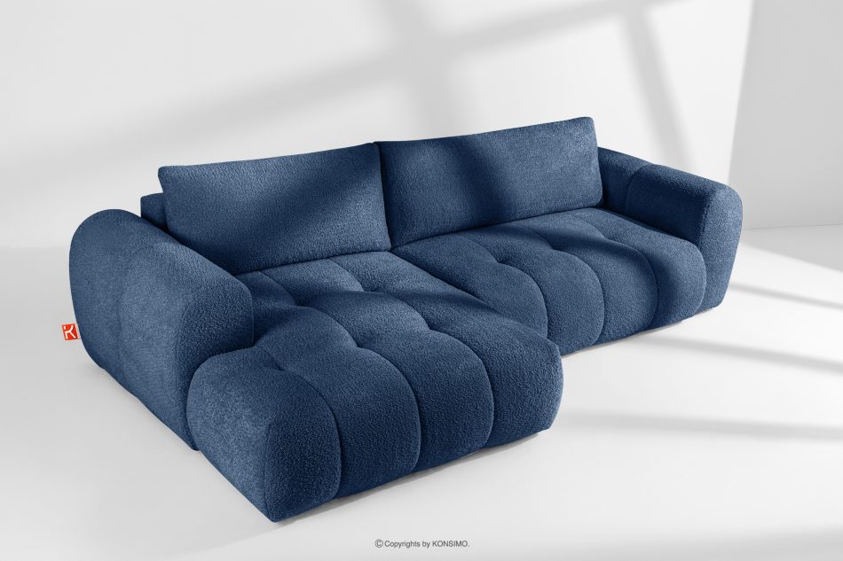 LIRA Ecksofa Boucle im Japandi-Stil marineblau links marineblau - Foto 1