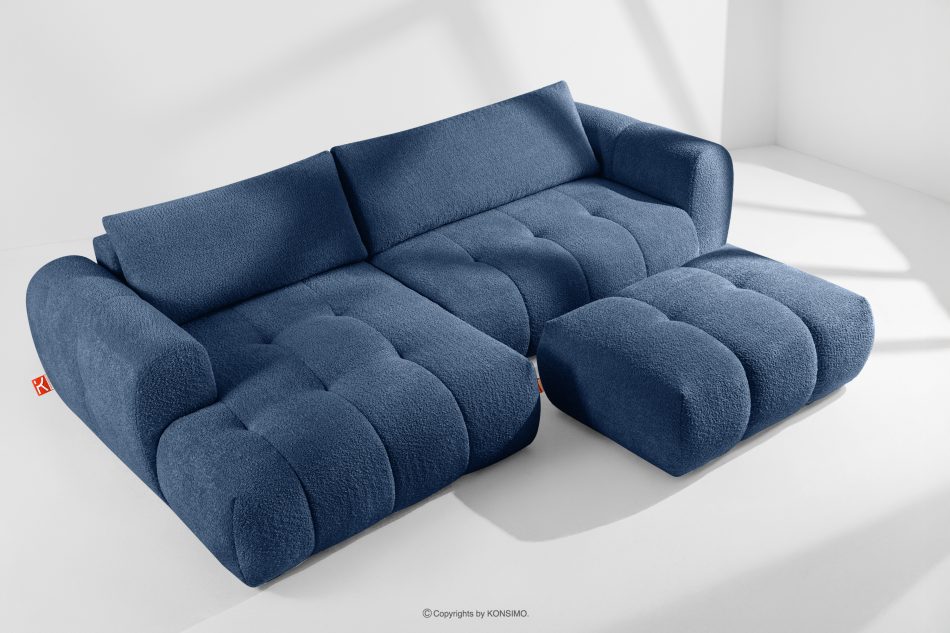 LIRA Ecksofa Boucle im Japandi-Stil marineblau links marineblau - Foto 19