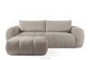 Sofa und Sitzhocker aus Bouclé-Stoff in Grau