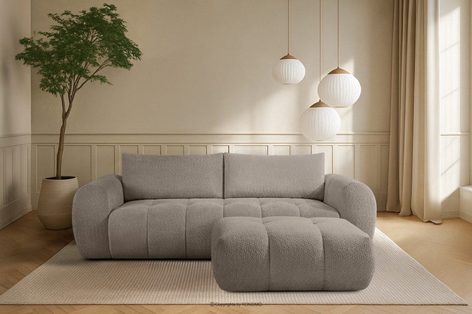 LIRA Sofa und Sitzhocker aus Bouclé-Stoff in Grau grau - Foto 25