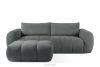 Sofa und Sitzhocker Boucle dunkelgrau