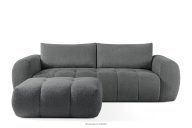 Sofa und Sitzhocker Boucle dunkelgrau