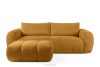 Sofa und Sitzhocker aus Bouclé-Stoff in Honig