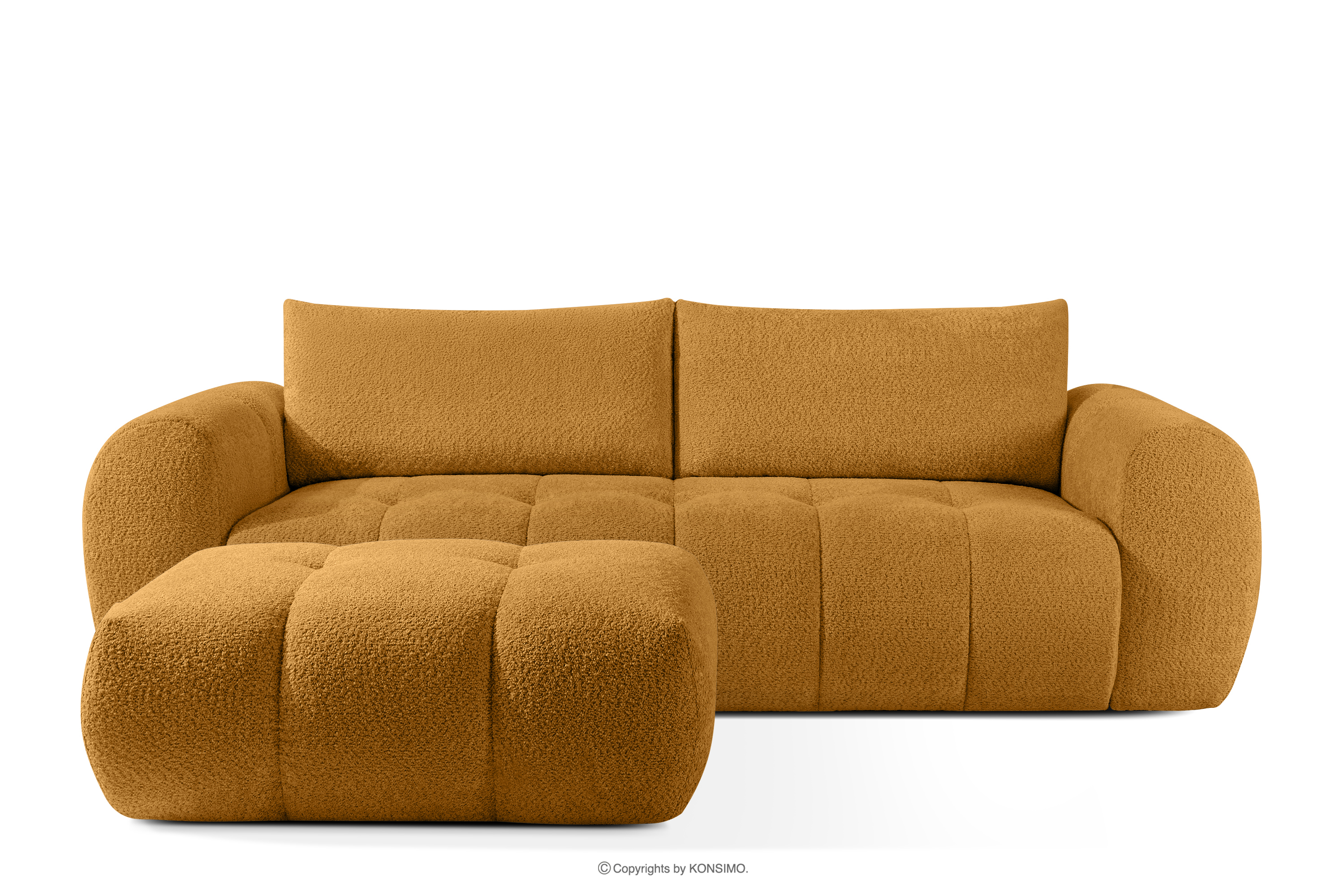 Sofa und Sitzhocker aus Bouclé-Stoff in Honig LIRA