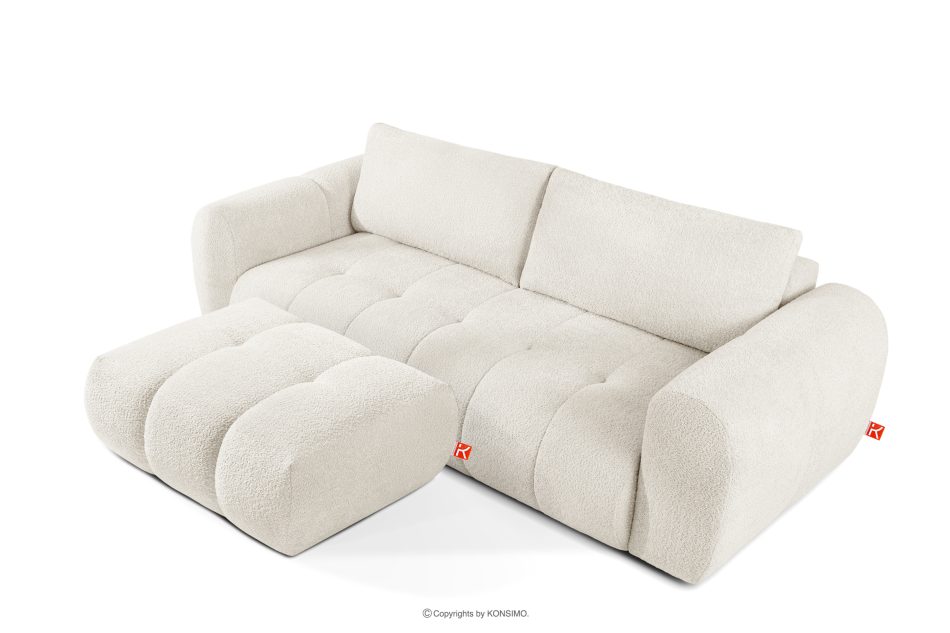 LIRA Sofa und Sitzhocker aus Bouclé-Stoff in Weiß weiß - Foto 3