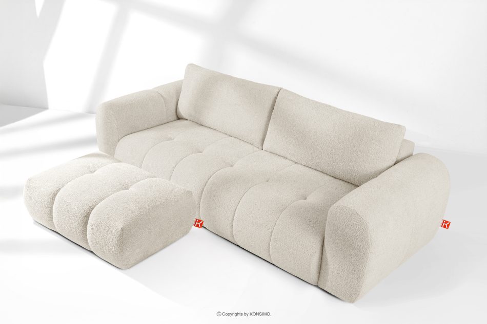 LIRA Sofa und Sitzhocker aus Bouclé-Stoff in Weiß weiß - Foto 1