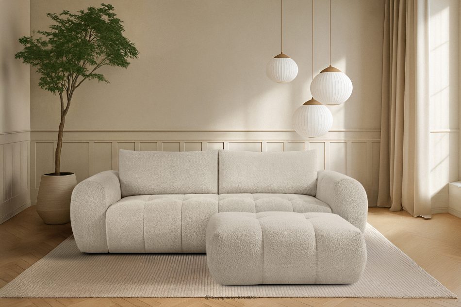 LIRA Sofa und Sitzhocker aus Bouclé-Stoff in Weiß weiß - Foto 25