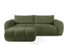 Sofa und Sitzhocker aus Bouclé-Stoff in Oliv