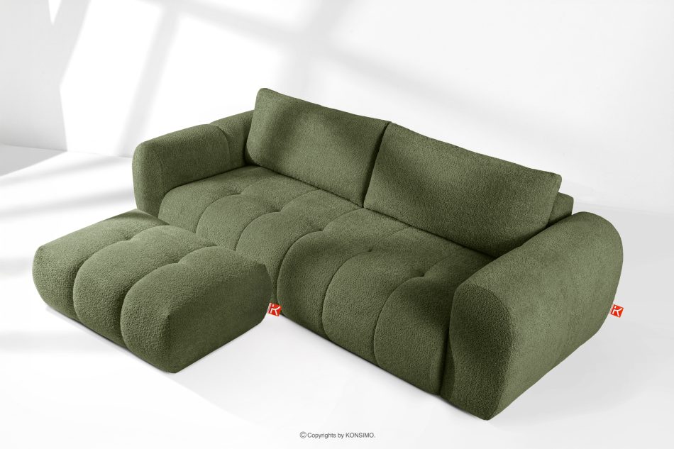 LIRA Sofa und Sitzhocker aus Bouclé-Stoff in Oliv oliv - Foto 1