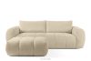 Sofa und Sitzhocker aus Bouclé-Stoff in Hellbeige