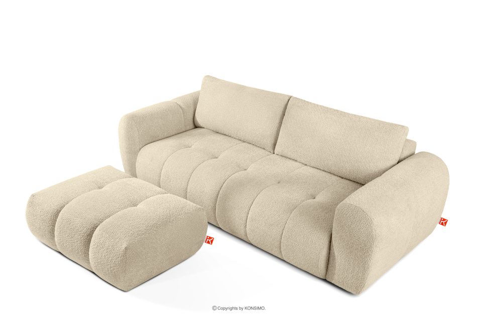 LIRA Sofa und Sitzhocker aus Bouclé-Stoff in Hellbeige hellbeige - Foto 2