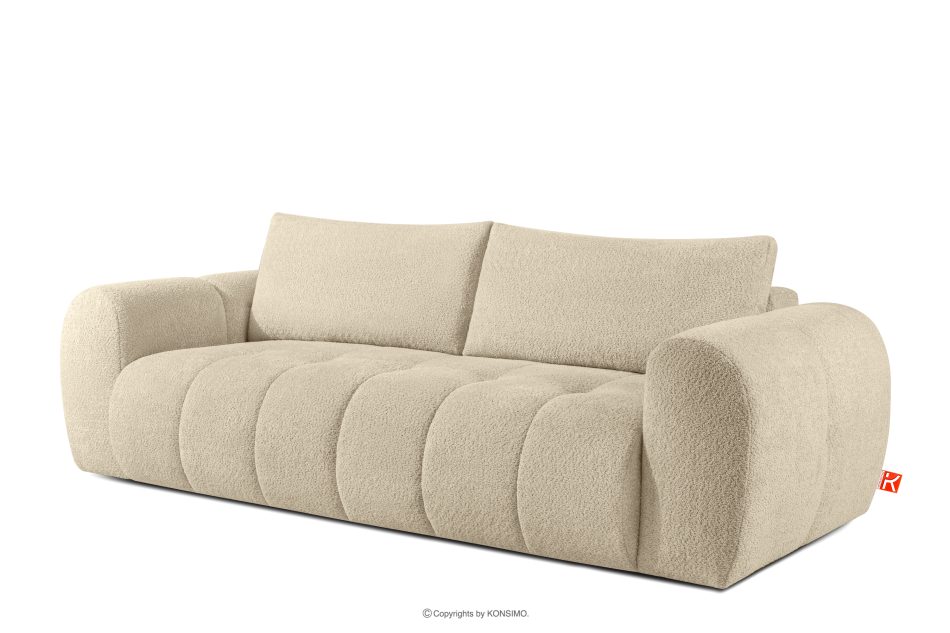 LIRA Sofa und Sitzhocker aus Bouclé-Stoff in Hellbeige hellbeige - Foto 6