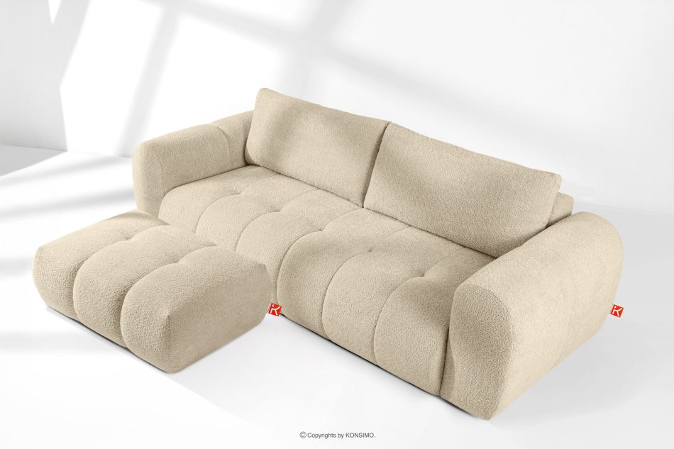 LIRA Sofa und Sitzhocker aus Bouclé-Stoff in Hellbeige hellbeige - Foto 1