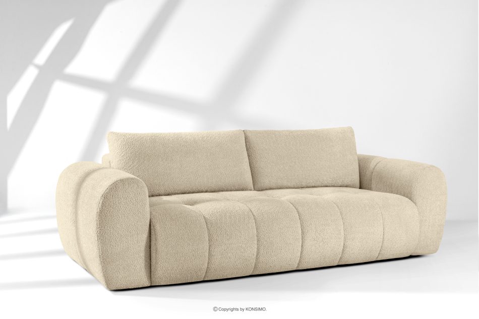 LIRA Sofa und Sitzhocker aus Bouclé-Stoff in Hellbeige hellbeige - Foto 23