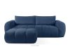 Sofa und Sitzhocker aus Bouclé-Stoff in Marineblau