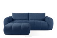 Sofa und Sitzhocker aus Bouclé-Stoff in Marineblau