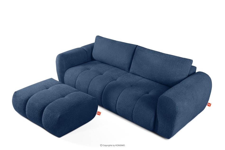 LIRA Sofa und Sitzhocker aus Bouclé-Stoff in Marineblau marineblau - Foto 2