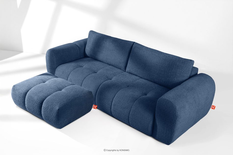 LIRA Sofa und Sitzhocker aus Bouclé-Stoff in Marineblau marineblau - Foto 1