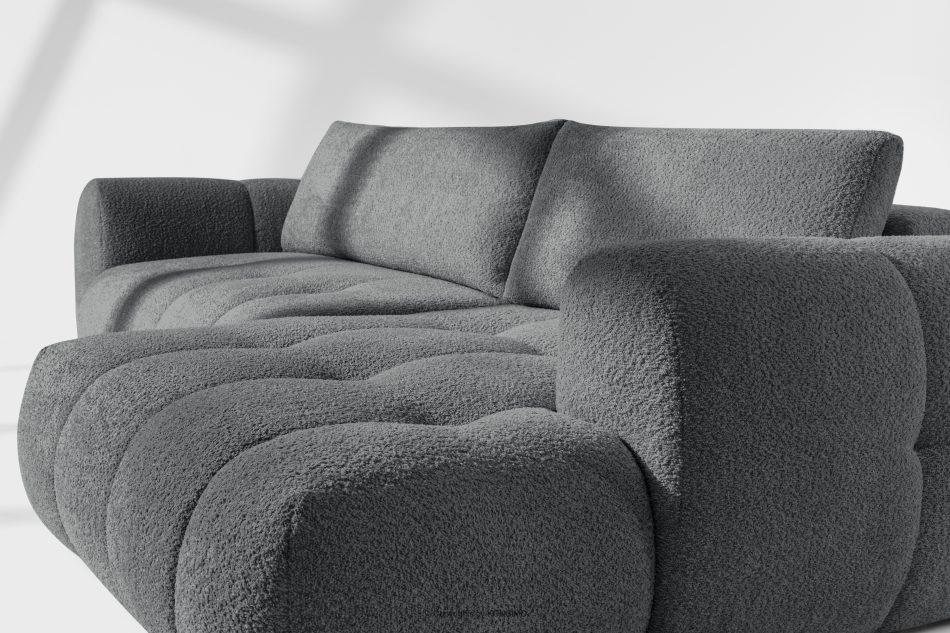 LIRA Narożnik prawy i puf boucle ciemny szary dunkelgrau - Foto 12