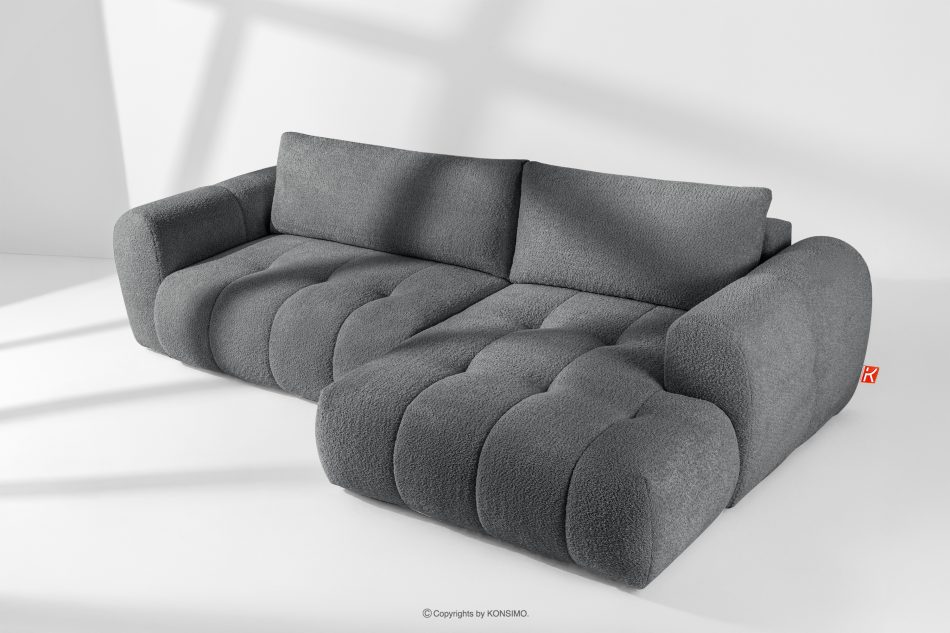 LIRA Narożnik prawy i puf boucle ciemny szary dunkelgrau - Foto 23