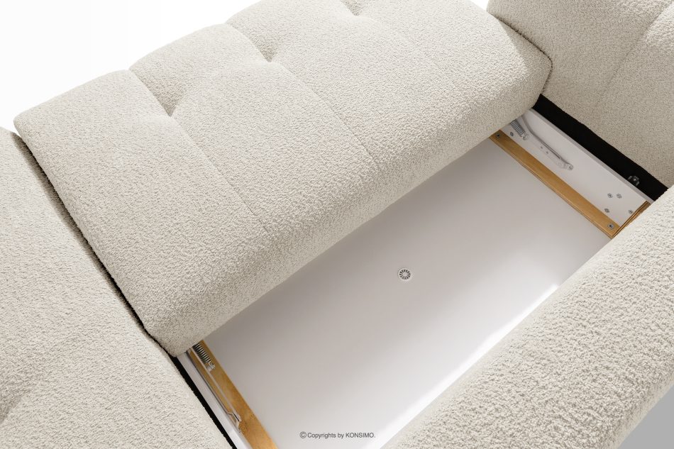 LIRA Narożnik prawy i puf w tkaninie boucle biały weiß - Foto 16