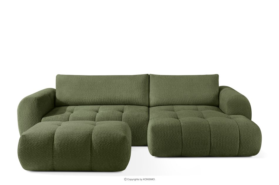 LIRA Narożnik prawy i puf boucle oliwkowy oliv - Foto 0