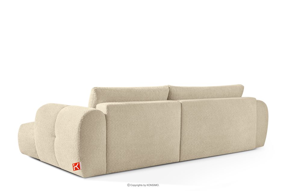 LIRA Narożnik prawy i puf w tkaninie boucle jasny beżowy hellbeige - Foto 7