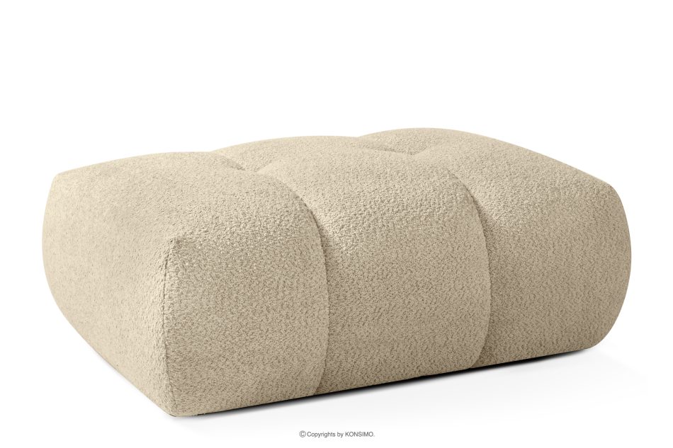 LIRA Narożnik prawy i puf w tkaninie boucle jasny beżowy hellbeige - Foto 21