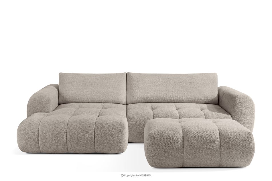 LIRA Narożnik prawy i puf w tkaninie boucle szary grau - Foto 0