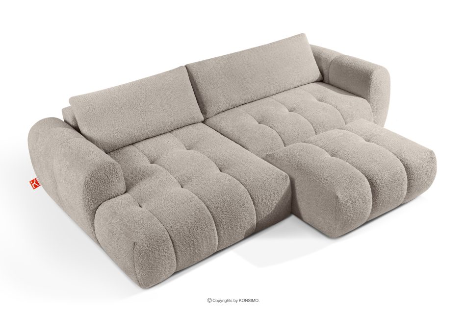 LIRA Narożnik prawy i puf w tkaninie boucle szary grau - Foto 3