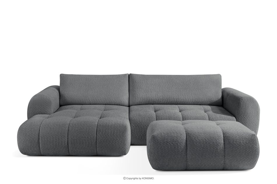 LIRA Narożnik lewy i puf boucle ciemny szary dunkelgrau - Foto 0
