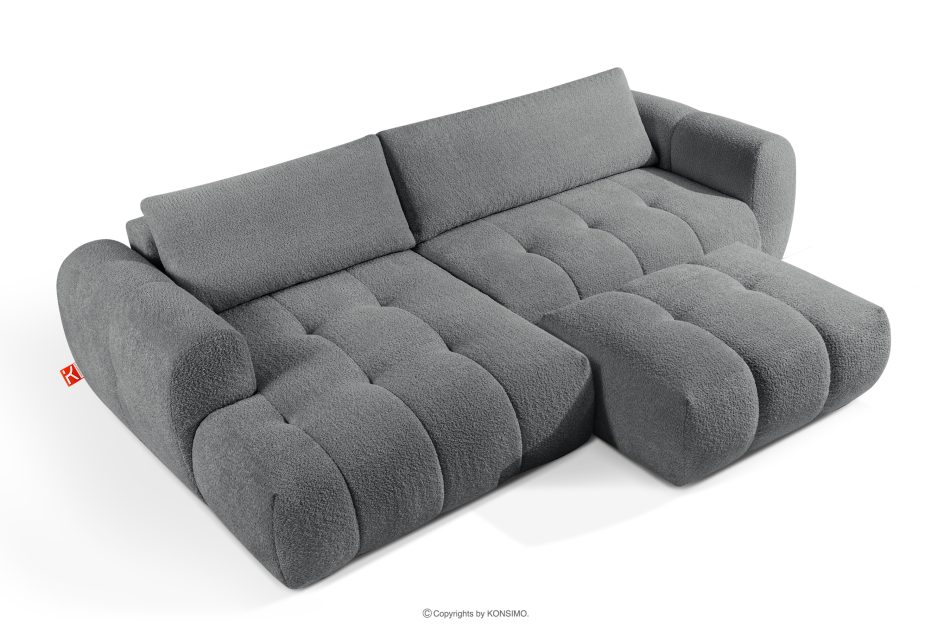 LIRA Narożnik lewy i puf boucle ciemny szary dunkelgrau - Foto 3