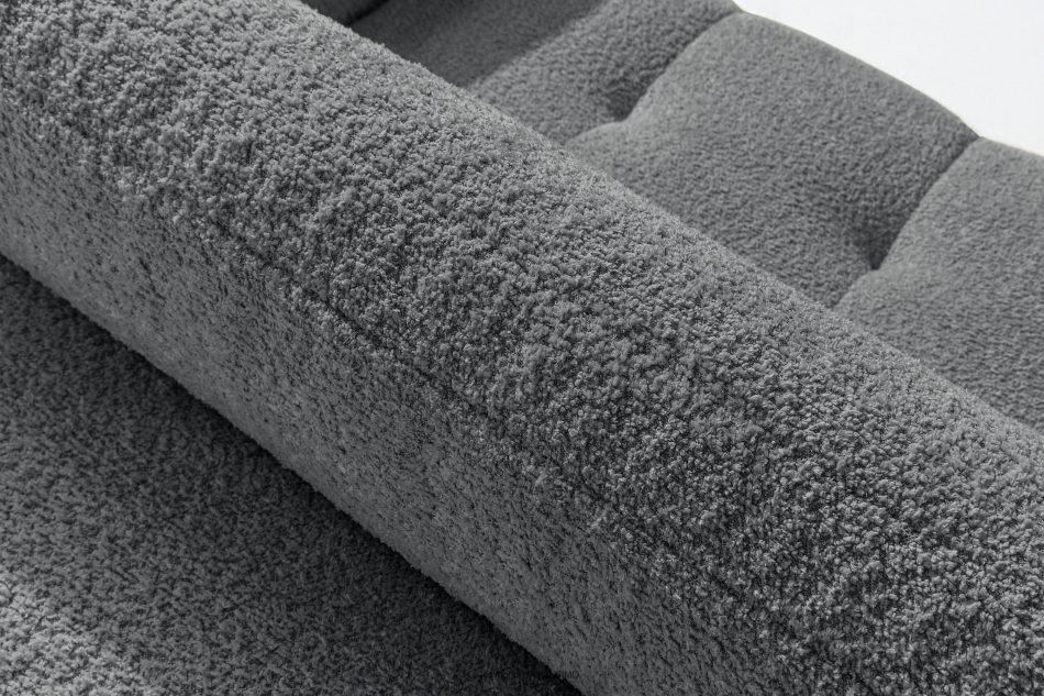 LIRA Narożnik lewy i puf boucle ciemny szary dunkelgrau - Foto 13