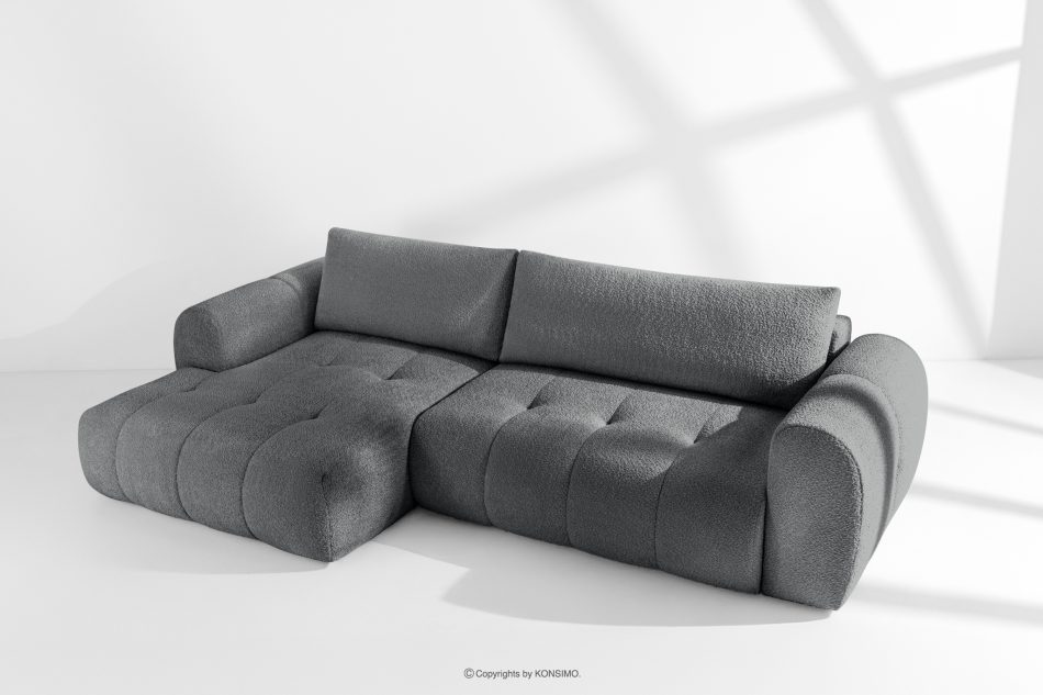 LIRA Narożnik lewy i puf boucle ciemny szary dunkelgrau - Foto 23