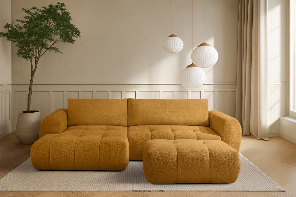 LIRA Narożnik lewy i puf boucle miodowy honigfarben - Foto 25