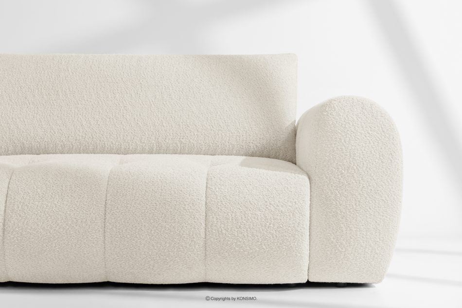 LIRA Narożnik lewy i puf w tkaninie boucle biały weiß - Foto 9