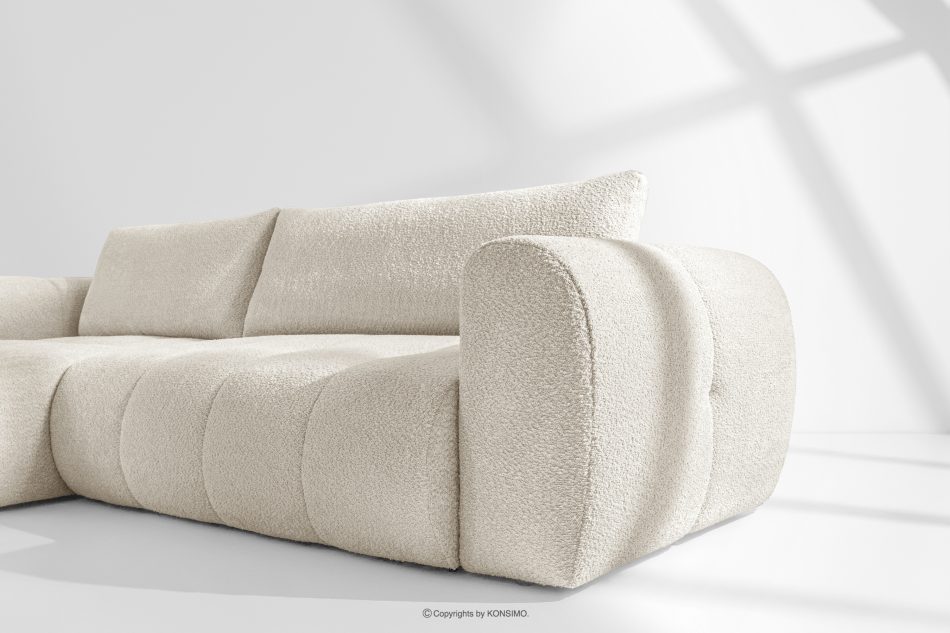 LIRA Narożnik lewy i puf w tkaninie boucle biały weiß - Foto 14