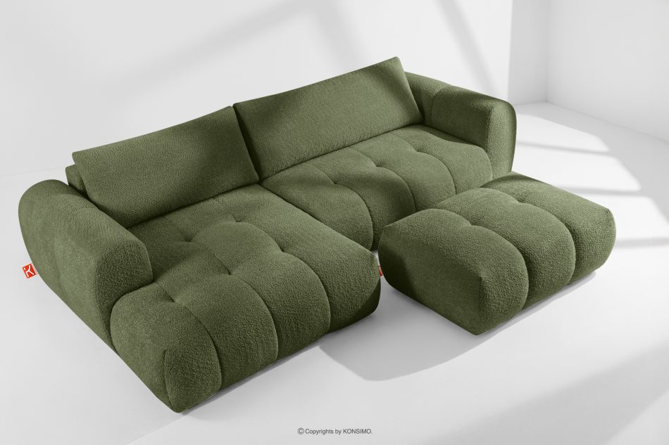 LIRA Narożnik lewy i puf boucle oliwkowy oliv - Foto 1