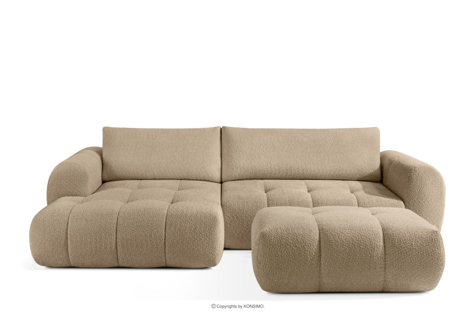 LIRA Narożnik lewy  i puf w tkaninie boucle beżowy beige - Foto 0