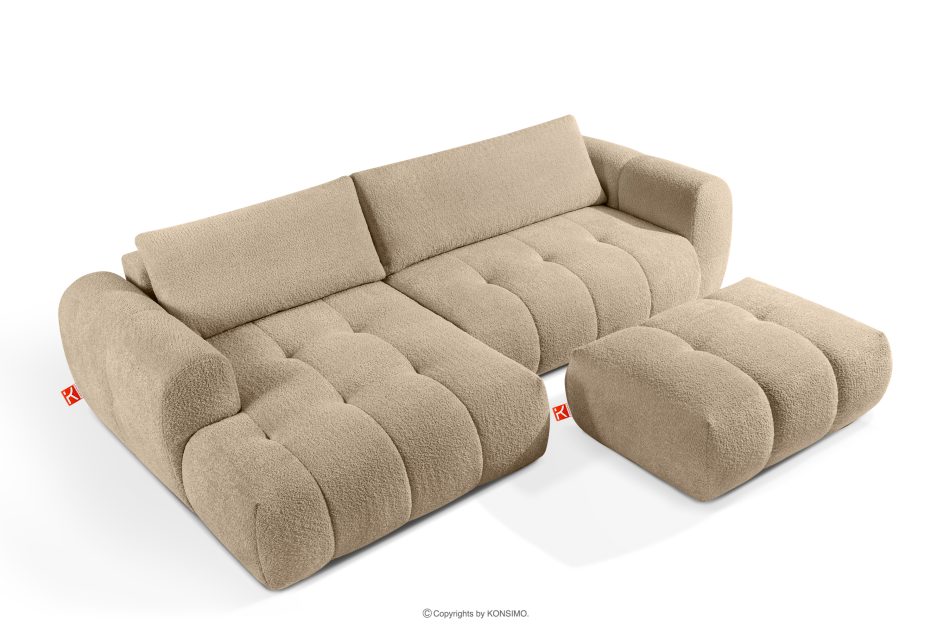 LIRA Narożnik lewy  i puf w tkaninie boucle beżowy beige - Foto 2