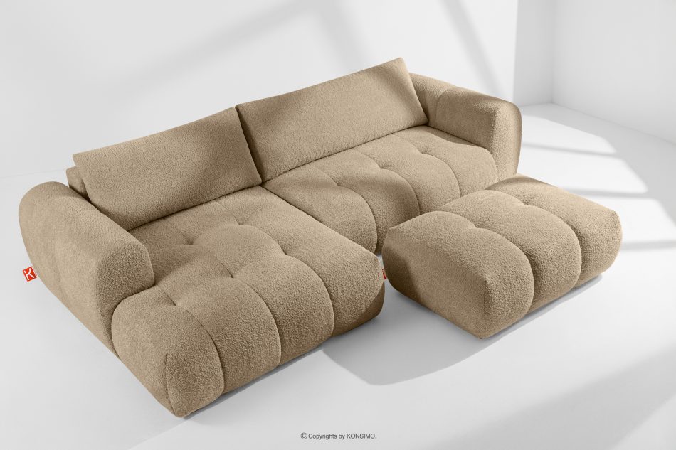 LIRA Narożnik lewy  i puf w tkaninie boucle beżowy beige - Foto 1