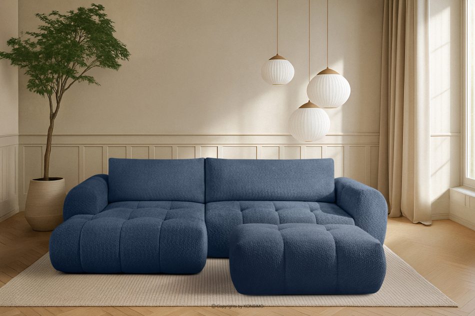 LIRA Narożnik lewy i puf boucle granatowy marineblau - Foto 25