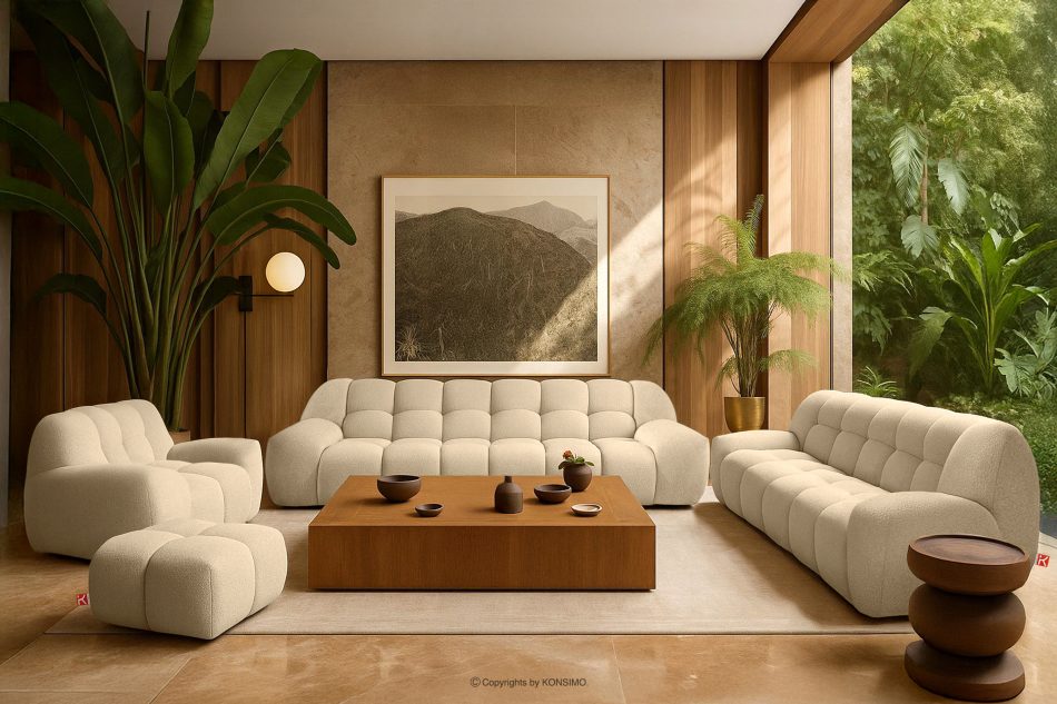 VENA Sessel im Japandi-Stil hellbeige hellbeige - Foto 15