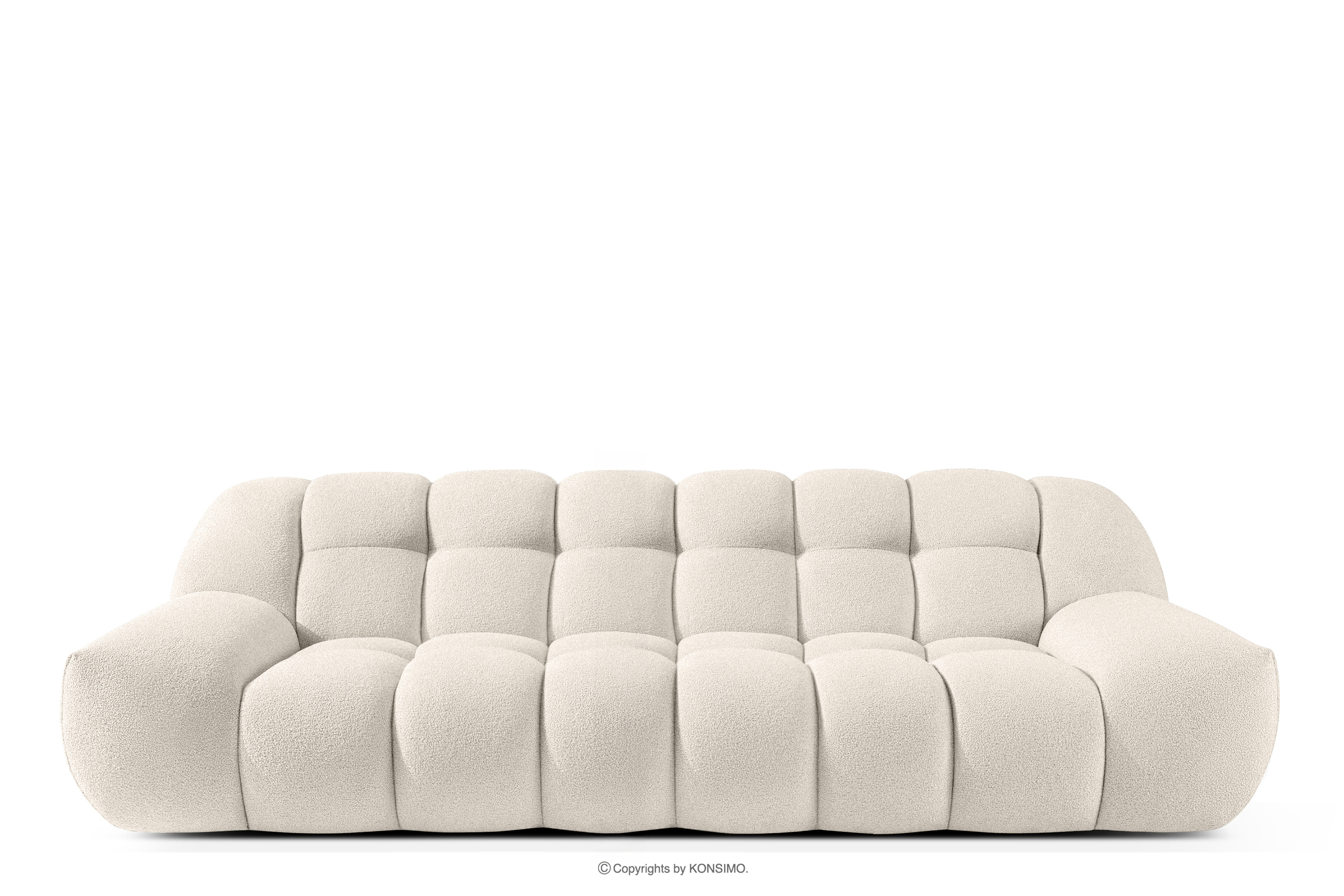 Dreisitzer-Sofa im Japandi-Stil weiß