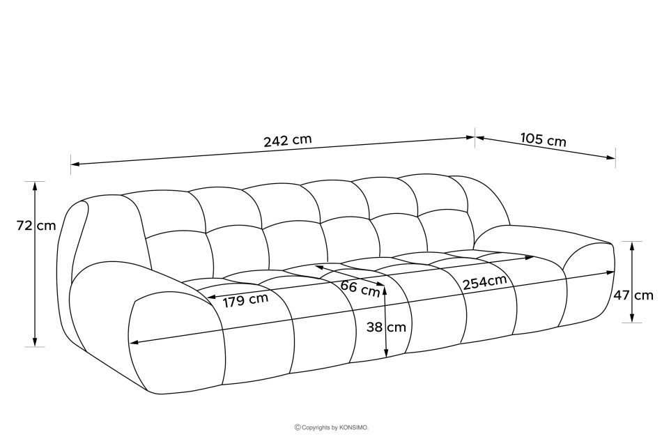 VENA Dreisitzer-Sofa im Japandi-Stil weiß weiß - Foto 15