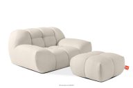 Sessel und Sitzhocker im Japandi-Stil weiß