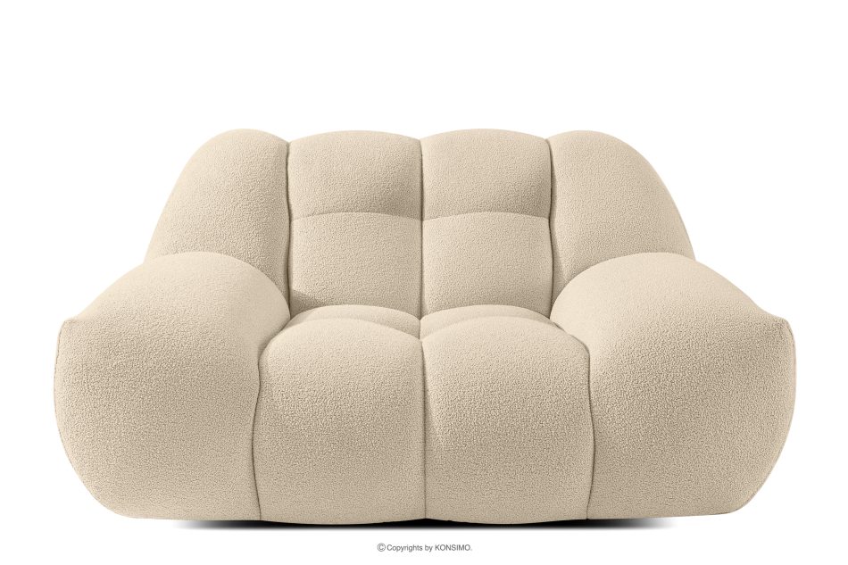 VENA Sessel und Sitzhocker im Japandi-Stil beige hellbeige - Foto 2