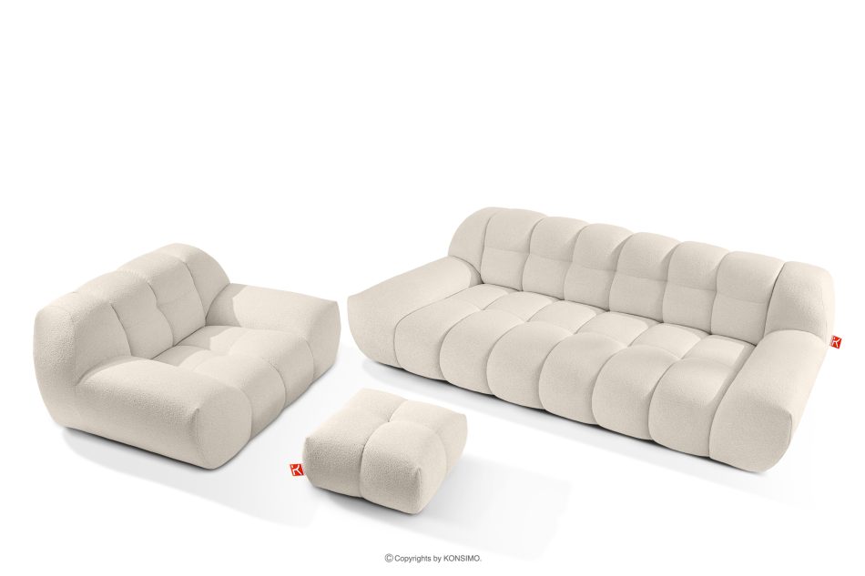 VENA Garnitur aus gepolsterten Möbeln für das Wohnzimmer im Japandi-Stil weiß weiß - Foto 0